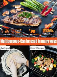 5入組鐵氟龍燒烤墊廚房用簡約素色燒烤墊 - 黑色 - 查看 2