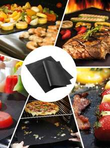 5入組鐵氟龍燒烤墊廚房用簡約素色燒烤墊 - 黑色 - 查看 7