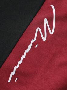 Manfinity Hypemode Men Letter Graphic Colourblock Striped Trim Polo Shirt - Multicolor - View 6