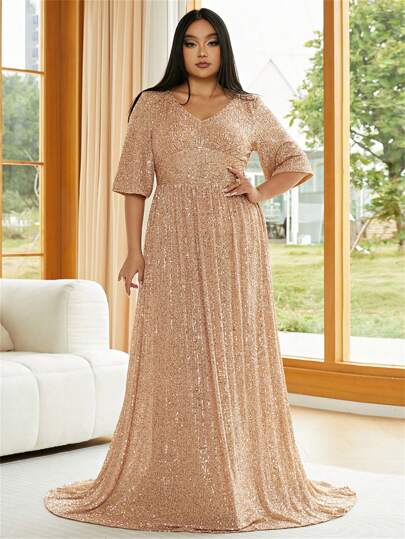 seomiscky Dragkedja Enkel Party Plus Size Klänning