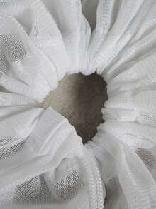 1pc Plain Laundry Bag, Minimalist Polyester Laundry Bag For Home - White - View 4