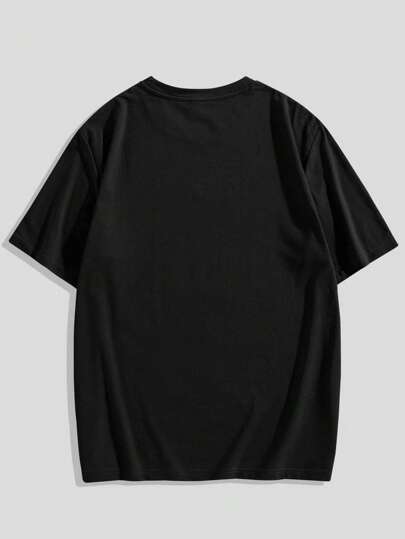 Street Life Plus Size Summer Casual Cross & Letter Print T-Shirt