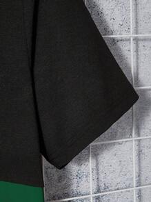 Manfinity VCAY Áo thun & Áo lót Nam Khối Màu Lá thư Giải trí - Màu xanh lá cây đậm - Xem 3