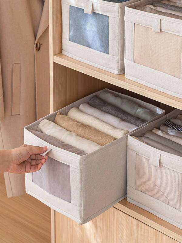 1pc Solid Color Clothes Storage Bag, Minimalist Non-Woven Fabric Closet Storage Bag For Home  Decorations   Autumn Decor Festival Decor Room Decor Home Decor Fall Decor Bedroom Decor