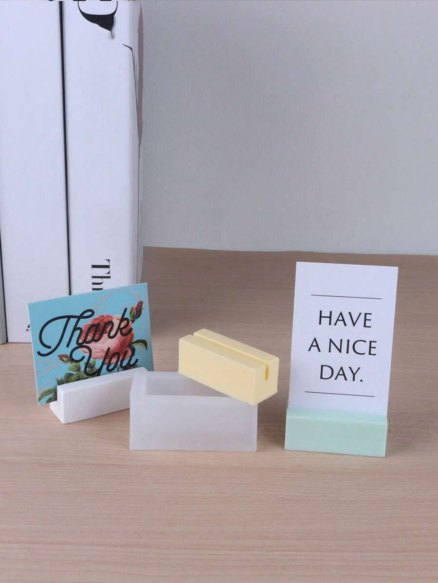 1 pieza Molde de silicona, molde de silicona minimalista y transparente DIY para hacer portadocumentos - Blanco - Ver 1