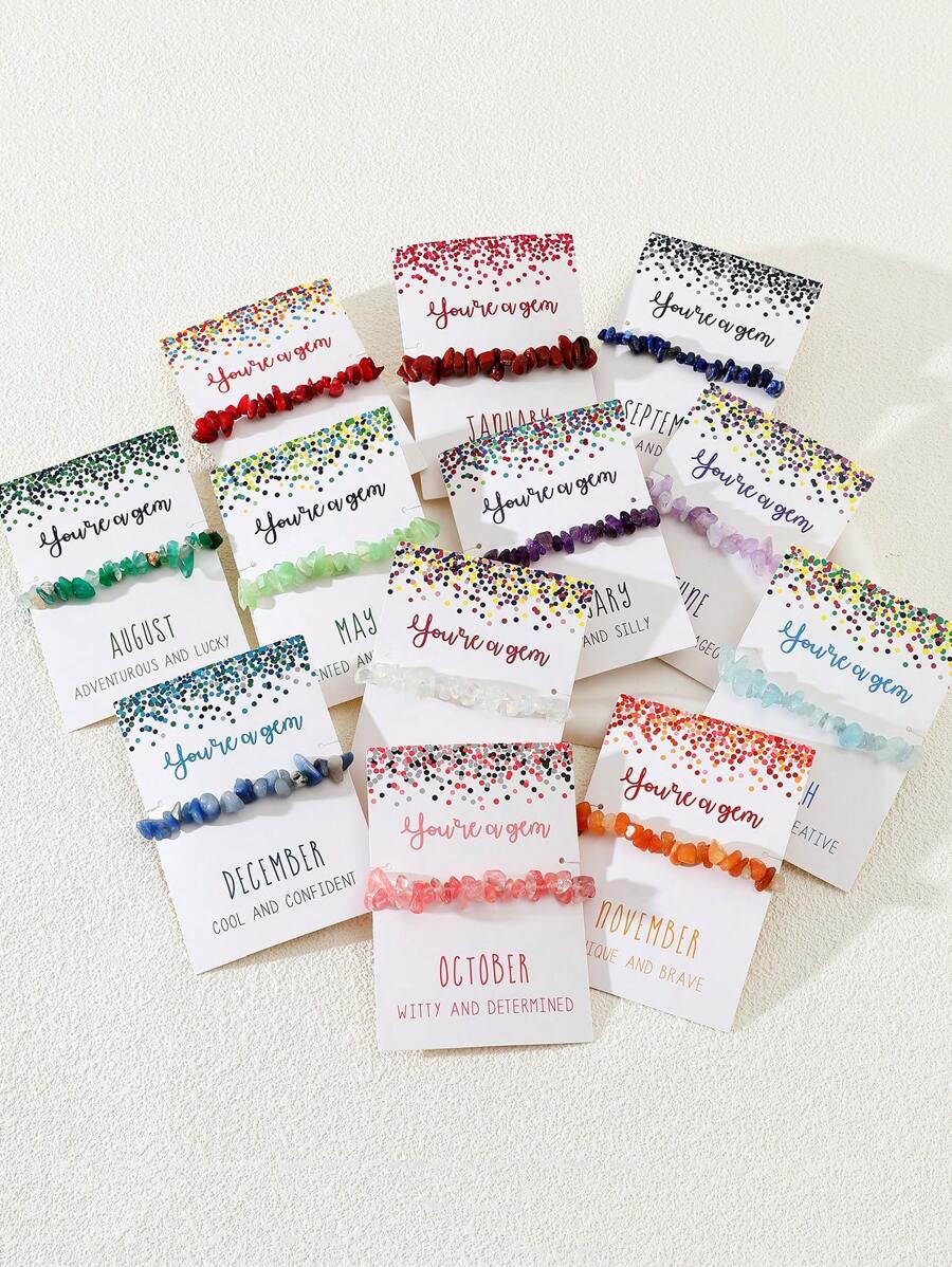 Vòng tay chuỗi hạt đá - màu xanh lá - Xem 1