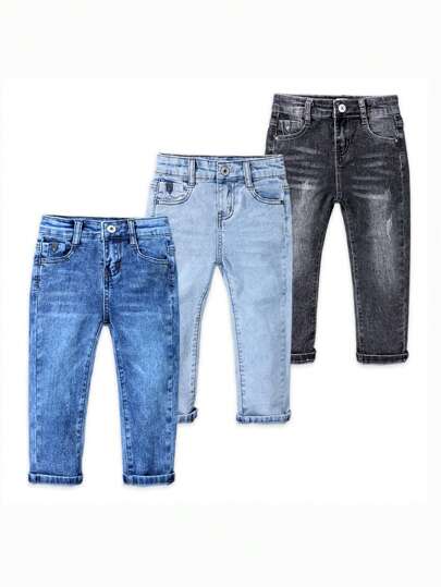 Ung pojke Klassiska Casual jeans med raka ben, sommar & höstback to school outfits