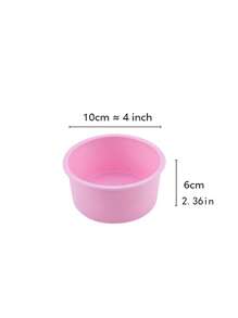 1pc 4-inch Silicone Round Cake Mold, Modern & Simple Design Baking Tool For Oven, High Temperature Resistant (random Color) - Multicolor - View 2