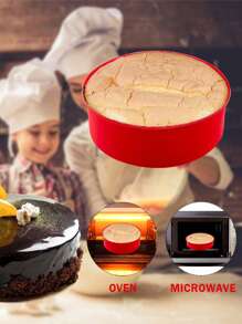 1pc 4-inch Silicone Round Cake Mold, Modern & Simple Design Baking Tool For Oven, High Temperature Resistant (random Color) - Multicolor - View 5