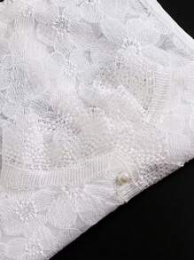 花卉刺繡假領子 - 白色 - 查看 4