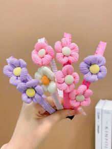 4入組女孩花朵裝飾髮箍日常裝飾 - 彩色 - 查看 1