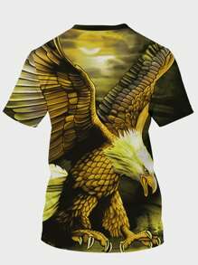 Manfinity LEGND 男士3D老鷹印花T恤 - 彩色 - 查看 3