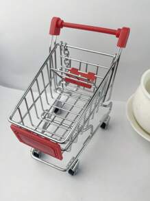 cái Mini Shopping Cart Keychain Đồ trang trí trang trí - Đỏ - Xem 1