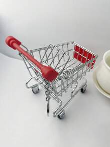 cái Mini Shopping Cart Keychain Đồ trang trí trang trí - Đỏ - Xem 4