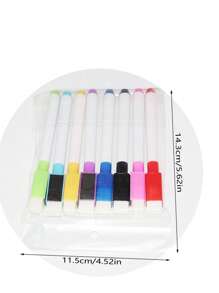 8pcs Mixed Color Marker Pen, Simple Easy To Use Erasable Permanent Marker For Office, School, Drawing, Writing - Multicolor - View 2