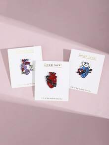 3入組/套創意心形胸章適用於衣服裝飾用品胸針 - 彩色 - 查看 4