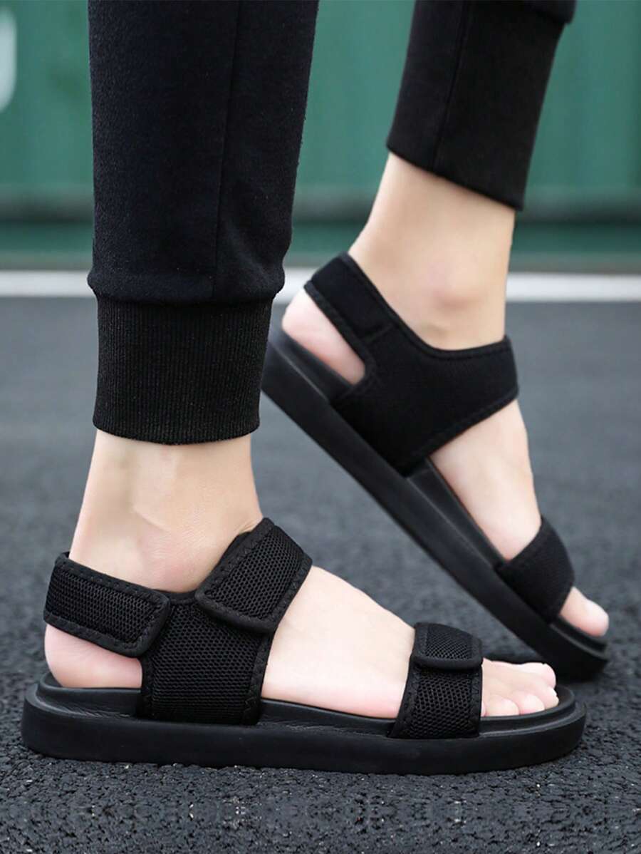 男士魔術貼運動涼鞋 - 黑色 - 查看 1