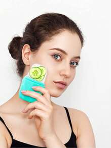 Reusable Face Ice Cube, 1pc Silicone Massage Ice Tray, Beauty Facial Icing Roller For Face & Eye, Icing Skincare Gift For Women,Beauty,Skin Care Products,Spa,Self Care,Skin Care Tools,Face Care,Esthetician Supplies,Massage,Face Massage Tool,Face Roller - Mint Green - View 2