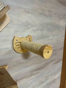 1pc Wooden Cat Decor Cat Climbing Step For Cat For Play - Apricot - View 2