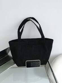 Ligero, casual de negocios, gran capacidad, bolso de mano minimalista de gran capacidad para adolescentes, niñas, mujeres, estudiantes universitarios, novatos y trabajadores administrativos, perfecto para la oficina, la universidad, el trabajo, los negocios y los desplazamientos. - Negro - Ver 4