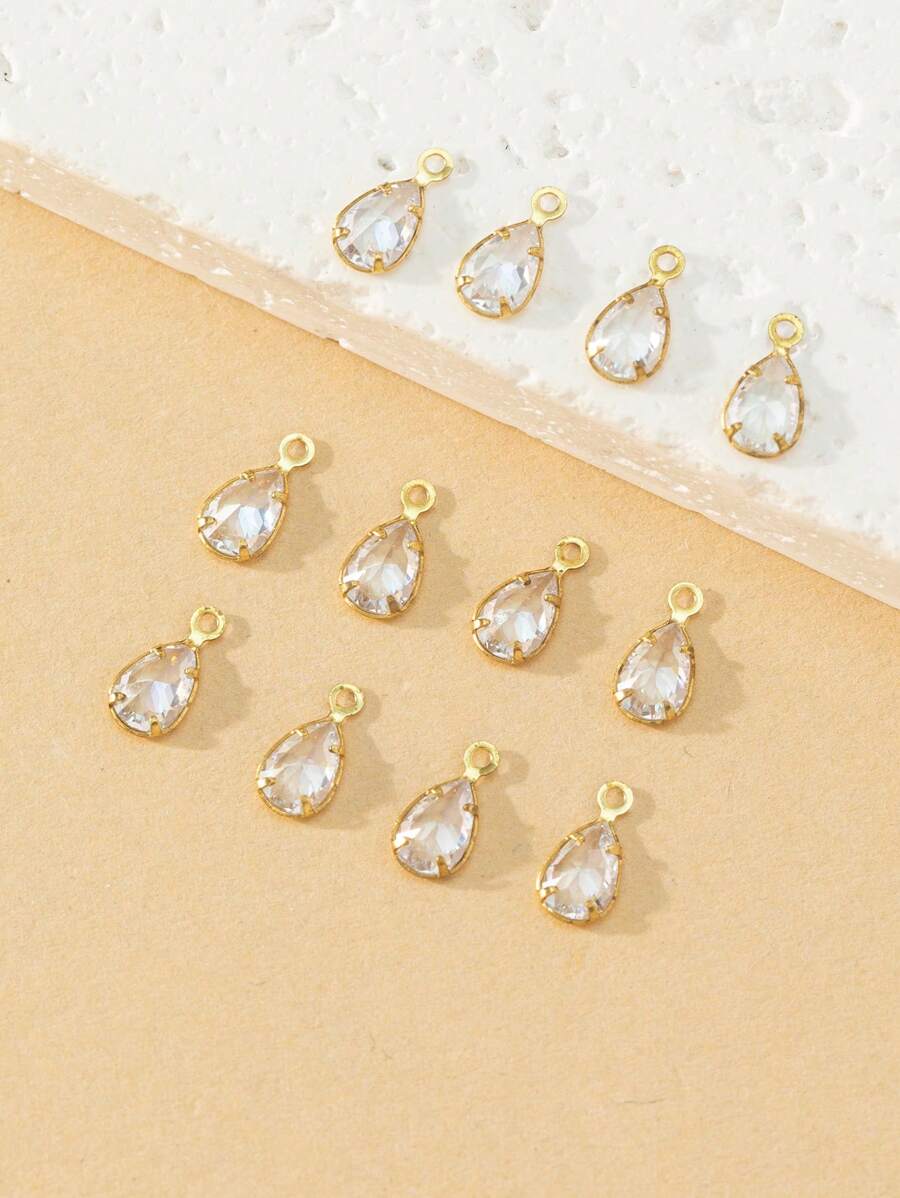 10pcs/set Cubic Zirconia Water-drop DIY Pendant