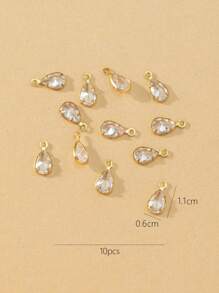 10pcs/set Cubic Zirconia Water-drop DIY Pendant