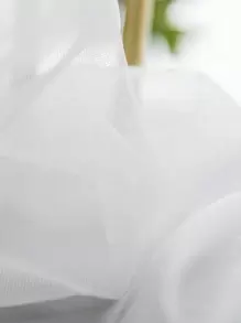 1pc Sheer White Voile Fabric, Heat Insulating And Translucent - White - View 6