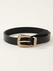 1 cái thắt lưng nữ khóa hình học thông thường cho cuộc sống hàng ngày - màu đen - Xem 1