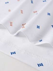 Manfinity Homme Hombres Camisa polo con estampado ribete de rayas - Blanco - Ver 4