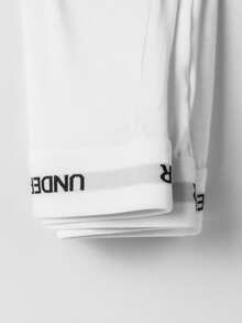 Men 5pcs Letter Tape Waist Boxer Brief - White - View 5