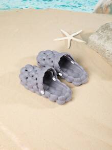 Chàng trai rỗng ra đôi guốc có lỗ thông hơi thông thường cho bãi biển - Xám - Xem 2