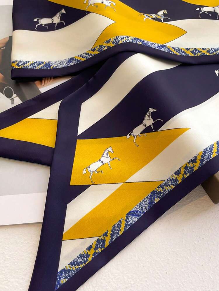 1pc Printed Long Scarf 5.3 X 57 Inches Women's Fashion Headband, Belt, Bag Handle, Neck Scarf 13.5 X 145 CM Bandana,Hair Band,Head Band Ideal For Dressing Up Your Look