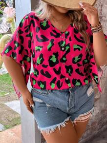 SHEIN LUNE 大碼豹紋印花襯衫 - 彩色 - 查看 8