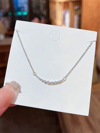 簡約甜美鎖骨鏈項鍊輕奢風百搭冷色調