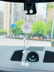 1 PC Rhinestone Decor Flower Thiết kế treo xe trang trí - Nhiều màu - Xem 4