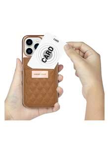 Onegif Electroplating Tpu Leather Card Holder Case With Diamond Pattern Compatible With Iphone - Brown - View 6
