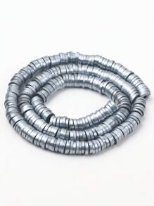 Hạt đất sét mềm 1 sợi để làm dây đeo điện thoại & vòng đeo tay DIY - Màu xám đen - Xem 2