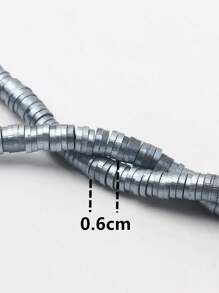 Hạt đất sét mềm 1 sợi để làm dây đeo điện thoại & vòng đeo tay DIY - Màu xám đen - Xem 3