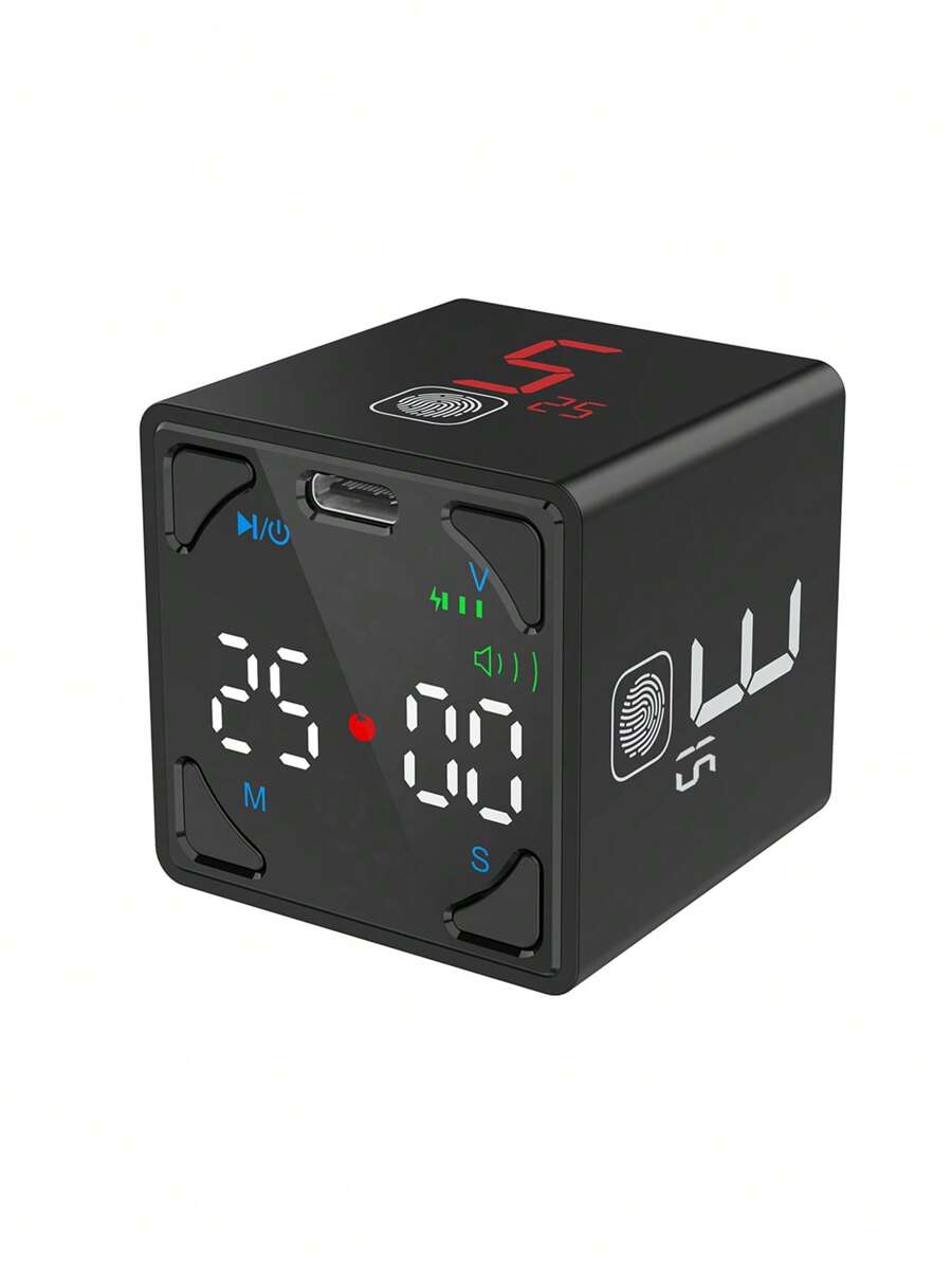 Cube Pomodoro Productivity Timer, Pause & Resume, Mute, Vibration & Alarm, For Task
