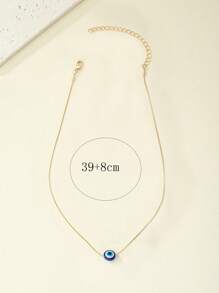 Evil Eye Charm Necklace - Royal Blue - View 4