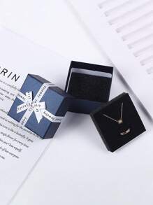 24 piezas/set papel Bisutería moderno con diseño de lazo Caja de almacenamiento de joya para - Azul - Ver 1