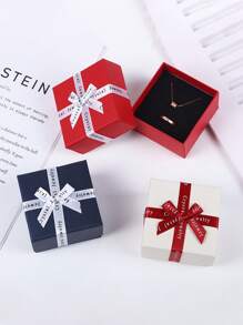 24 piezas/set papel Bisutería moderno con diseño de lazo Caja de almacenamiento de joya para - Azul - Ver 4