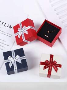 24 piezas/set papel Bisutería moderno con diseño de lazo Caja de almacenamiento de joya para - Azul - Ver 8