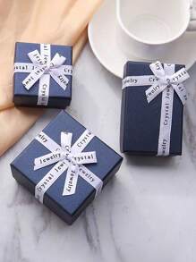 24 piezas/set papel Bisutería moderno con diseño de lazo Caja de almacenamiento de joya para - Azul - Ver 10