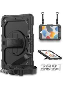 DANYCASE 平板电脑保护套适用于 iPad Air 11 13 M2 2024 Pro 11 13 M4 2024 iPad 7th 8th 9th 10.2 Air 5 Air 4 10.9 10th Pro 11 2nd 3rd 4th Pro12.9 4th 5th 6th - 黑色 - 查看 6