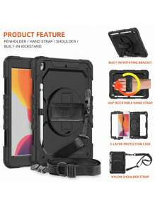 DANYCASE 平板电脑保护套适用于 iPad Air 11 13 M2 2024 Pro 11 13 M4 2024 iPad 7th 8th 9th 10.2 Air 5 Air 4 10.9 10th Pro 11 2nd 3rd 4th Pro12.9 4th 5th 6th - 黑色 - 查看 10