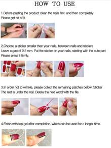1張3D花卉圖案腳趾甲藝術貼紙 - 彩色 - 查看 4
