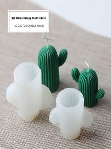1入組仙人掌設計矽膠蠟燭模具 - 白色 - 查看 5