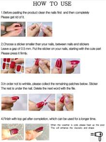 1 hoja Pegatina de arte de uña bronceado & 1 pieza lima de uñas - Multicolor - Ver 3