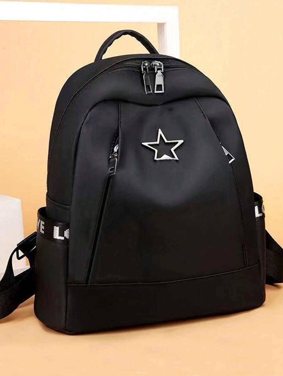 Mochila clásica negra con correa ajustable para mochila escolar diaria, bolsa escolar, bolso escolar, mochila grande, portátil, ligera, adecuada para adolescentes, mujeres estudiantes universitarias, niños y hombres, trabajadores de cuello blanco, perfecta para volver a la escuela, escuela secundaria, universidad - Negro - Ver 1